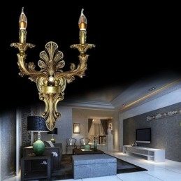 Europeisk Retro Vegglampe Kreativ Dobbel Hjemmebelysning Vegglampe Nattbordsbelysning