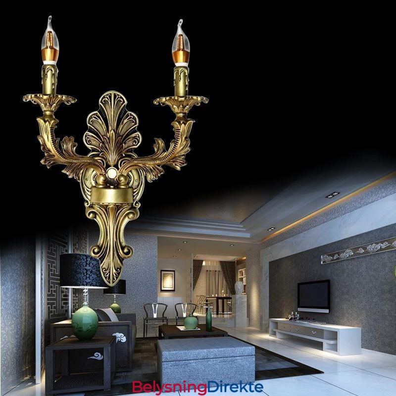 Europeisk Retro Vegglampe Kreativ Dobbel Hjemmebelysning Vegglampe Nattbordsbelysning