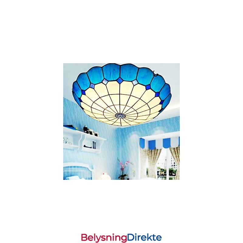 Europeisk Landlig Kreativ Kunst Farget Glass Absorberer Kuppellampelys