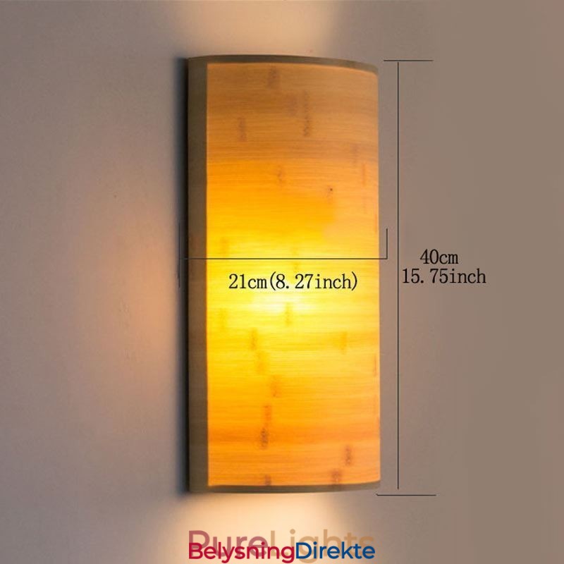 Japansk Bambusvegglampe Enkel Halvsirkelformet Vegglampe Til Nattbordet