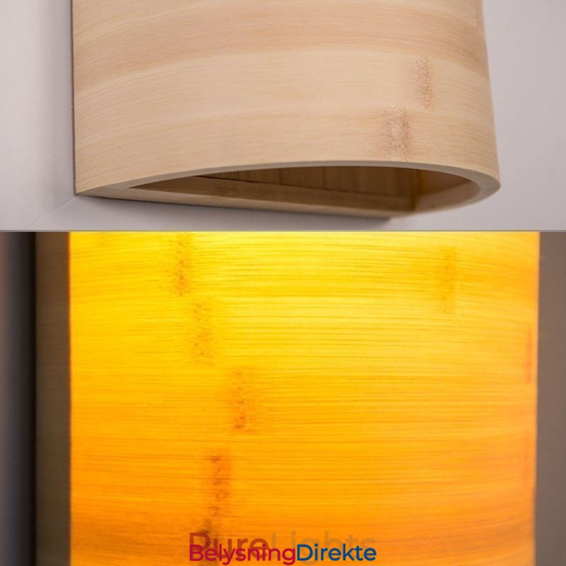 Japansk Bambusvegglampe Enkel Halvsirkelformet Vegglampe Til Nattbordet