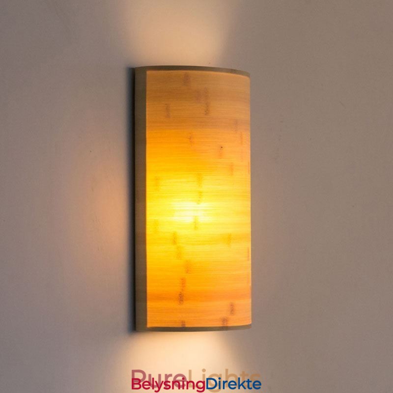Japansk Bambusvegglampe Enkel Halvsirkelformet Vegglampe Til Nattbordet
