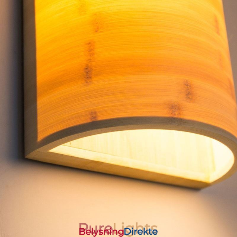 Japansk Bambusvegglampe Enkel Halvsirkelformet Vegglampe Til Nattbordet