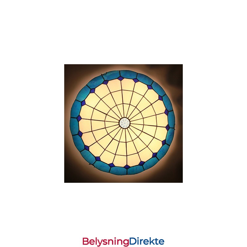 Europeisk Landlig Kreativ Kunst Farget Glass Absorberer Kuppellampelys