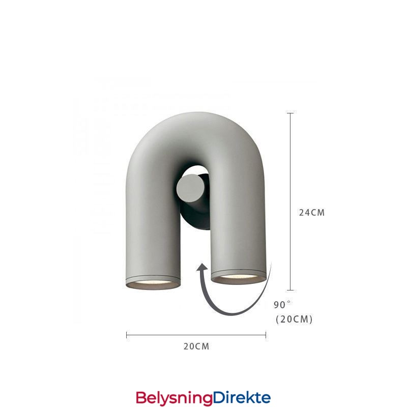 Vegglampe U-Formet Minimalistisk Kreativ Vegglampe 90 Roterende Lampeskjerm