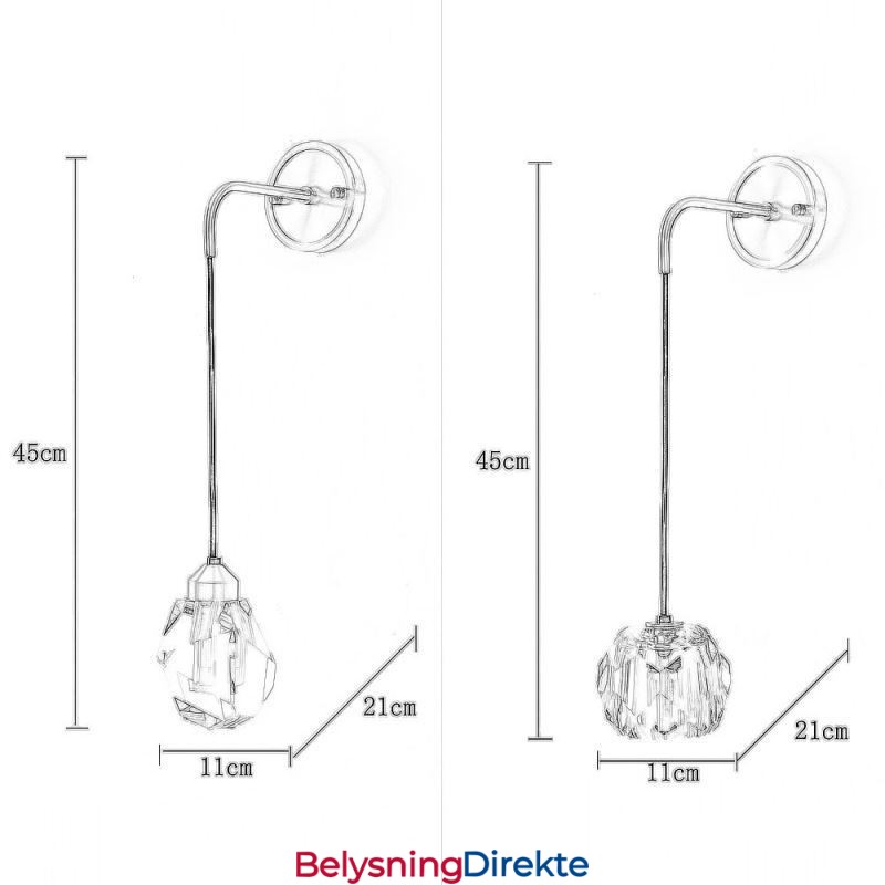 Moderne Vegglampe Kreativ Krystallvegglampe