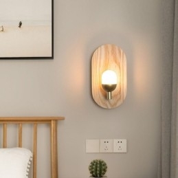 Dekorativ Vegglampe I Tre, Inngangsgang, Nordisk Nattbordslampe