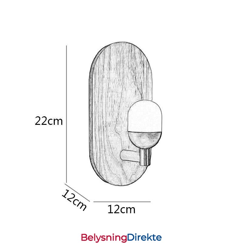 Dekorativ Vegglampe I Tre, Inngangsgang, Nordisk Nattbordslampe