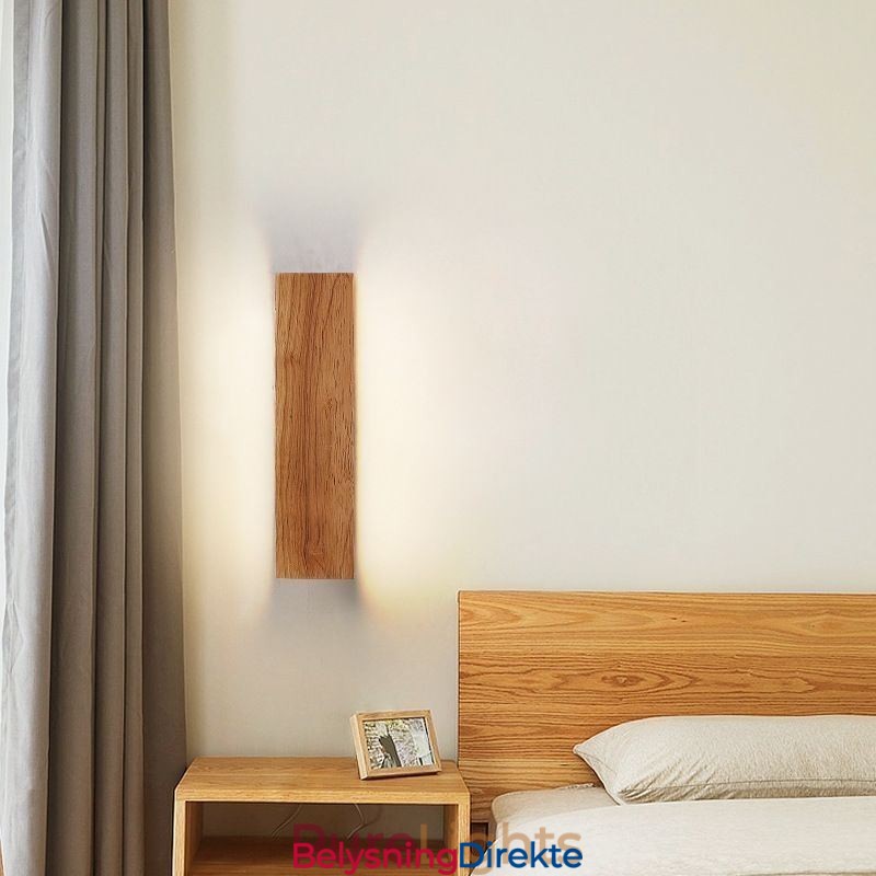 Moderne Vegglampe I Tre Til Inngangsgang, Nordisk Nattbordslampe