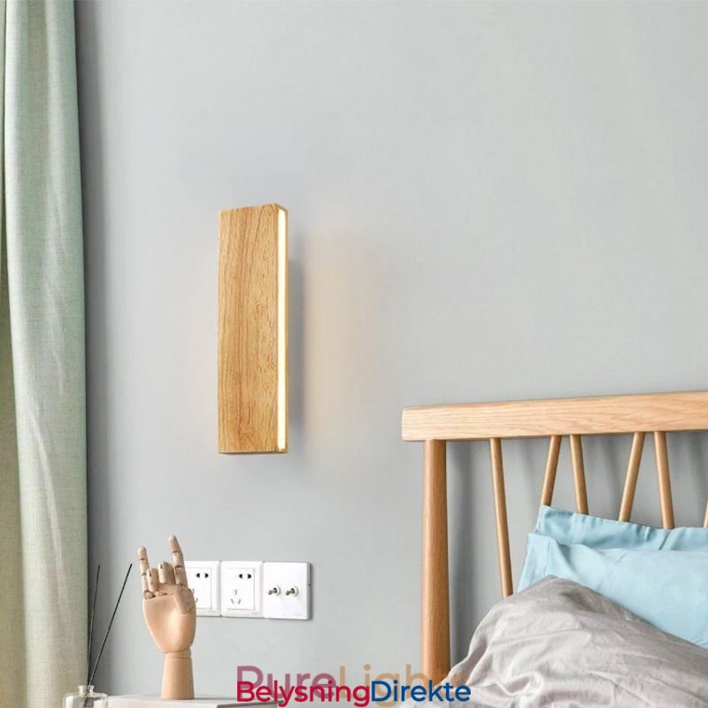 Moderne Vegglampe I Tre Til Inngangsgang, Nordisk Nattbordslampe