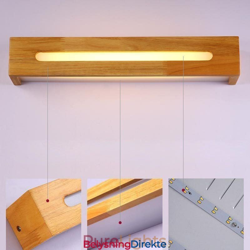 Moderne Vegglampe I Tre, Inngangsgang, Nordisk Nattbordslampe