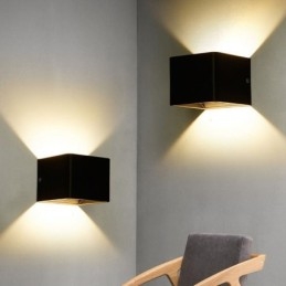 Vegglampe I Aluminium, Balkong, Utenpåliggende Kubeformet Verandalampe