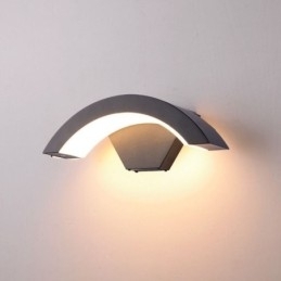 Minimalistisk Aluminiumslampe For Hage, Vanntett Halvmånevegglampe