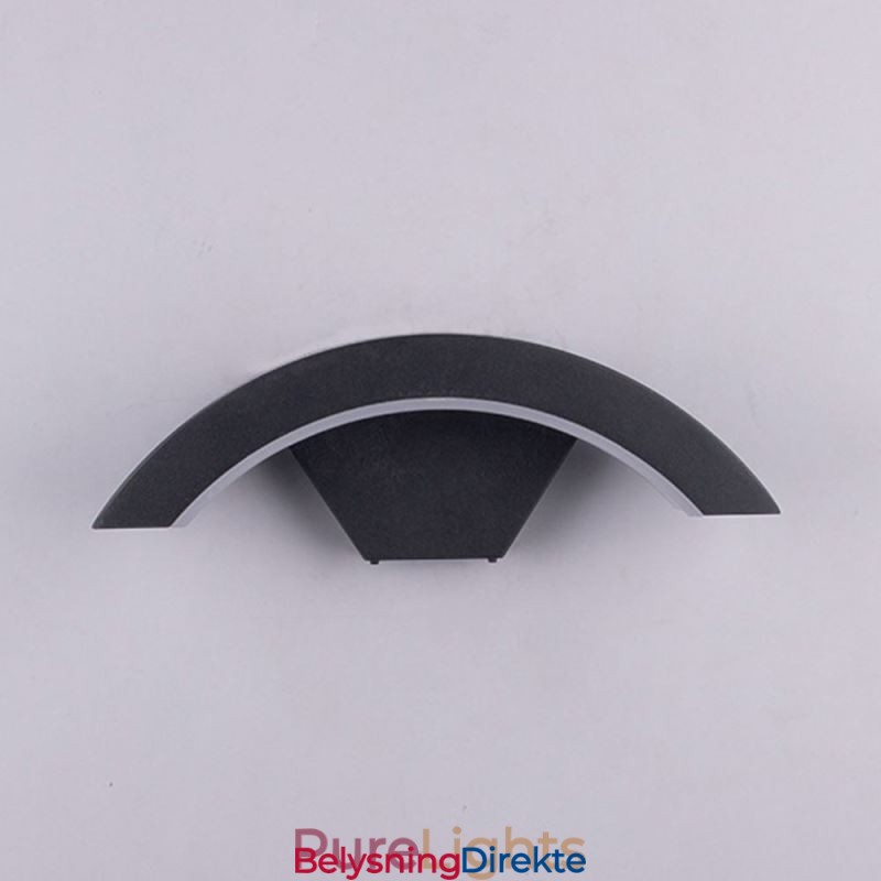 Minimalistisk Aluminiumslampe For Hage, Vanntett Halvmånevegglampe