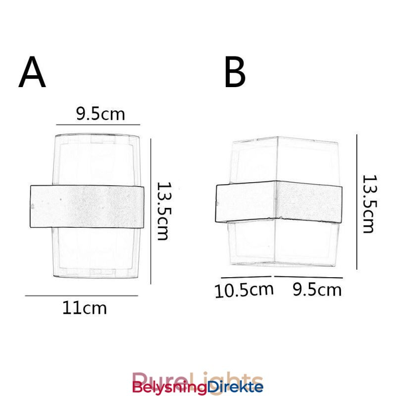 Akryl Minimalistisk Vegglampe Vanntett Vegglampe For Uteplass