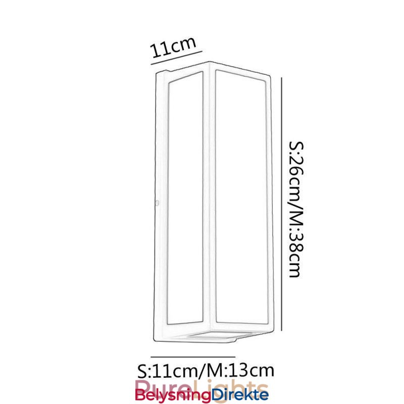 Rektangulær Vegglampe Moderne Vanntett Vegglampe For Villaveranda