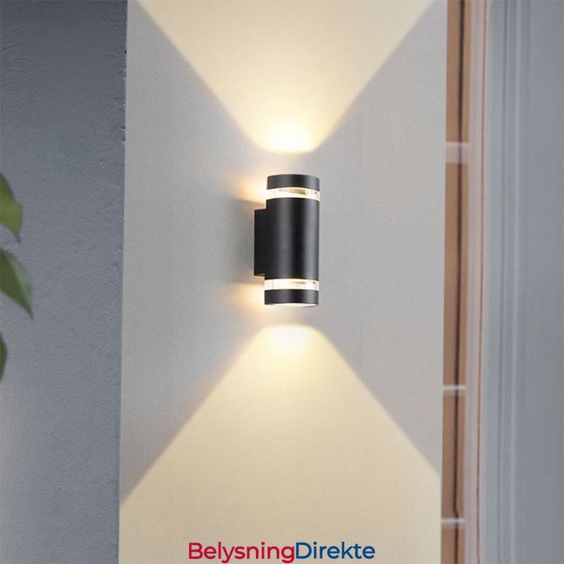 Vegglampe Vanntett Up Down Aluminium Dobbelhode Vegglampe