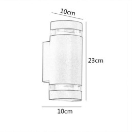 Vegglampe Vanntett Up Down Aluminium Dobbelhode Vegglampe