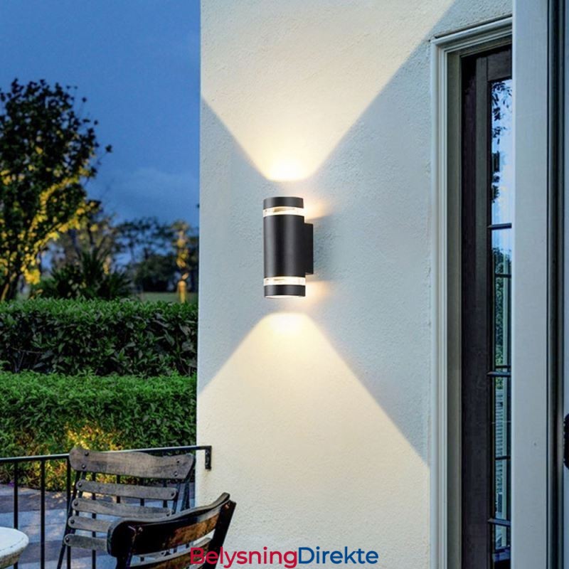 Vegglampe Vanntett Up Down Aluminium Dobbelhode Vegglampe