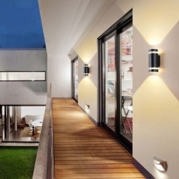 Vegglampe Vanntett Up Down Aluminium Dobbelhode Vegglampe