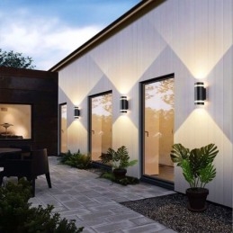 Vegglampe Vanntett Up Down Aluminium Dobbelhode Vegglampe