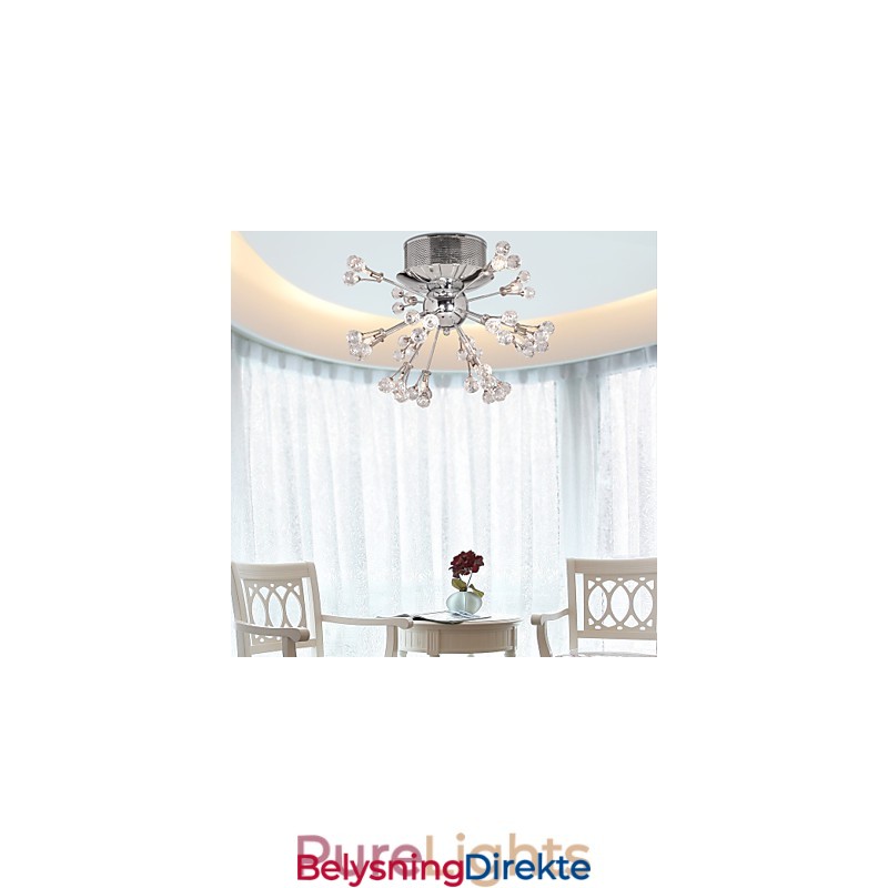 Moderne Samtids Krystall Krom Metall Innfelt Montering