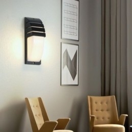 Vanntett Utendørs Verandalampe Svart Aluminiumsvegglampe Hage- Og Gårdsplasslampe