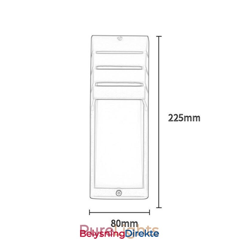 Vanntett Utendørs Verandalampe Svart Aluminiumsvegglampe Hage- Og Gårdsplasslampe