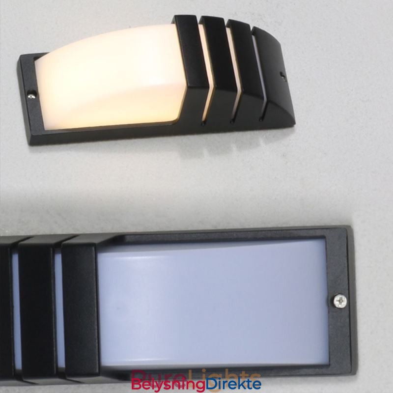 Vanntett Utendørs Verandalampe Svart Aluminiumsvegglampe Hage- Og Gårdsplasslampe