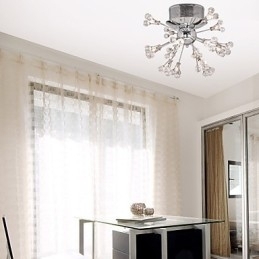 Moderne Samtids Krystall Krom Metall Innfelt Montering