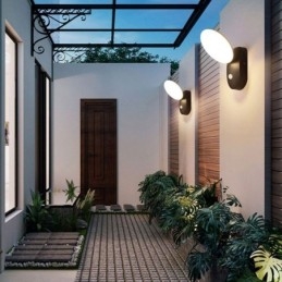 Moderne Minimalistisk Aluminiumslampe Hage Vanntett Halvmåne Vegglampe