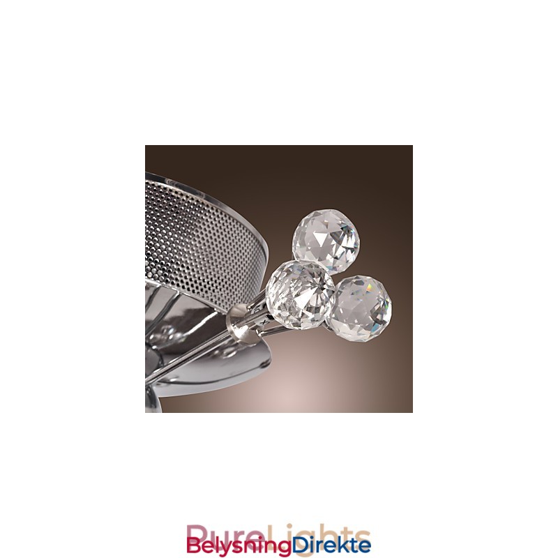 Moderne Samtids Krystall Krom Metall Innfelt Montering