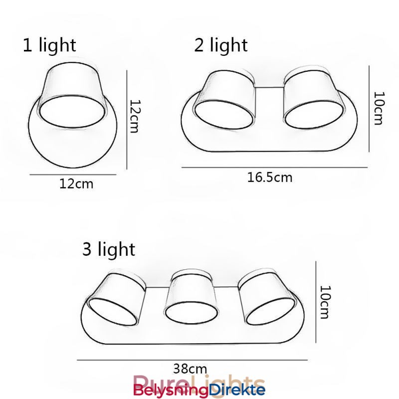 Moderne Vegglampe Roterbar Vegglampe I Aluminium