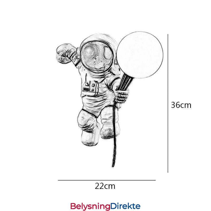 Moderne Vegglampe Kreativ Astronaut Harpiks Vegglampe For Barn