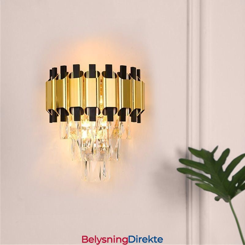 Hengende Krystall Moderne Vegglampe Med Fastmontert Kabel, 28 Cm Høy Armatur