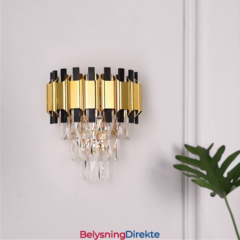 Hengende Krystall Moderne Vegglampe Med Fastmontert Kabel, 28 Cm Høy Armatur