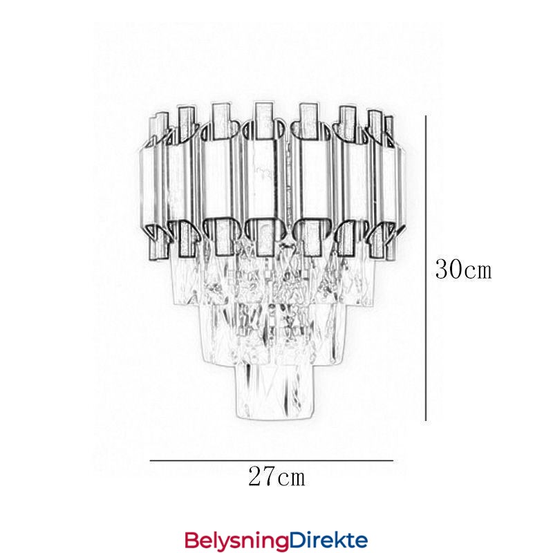Hengende Krystall Moderne Vegglampe Med Fastmontert Kabel, 28 Cm Høy Armatur