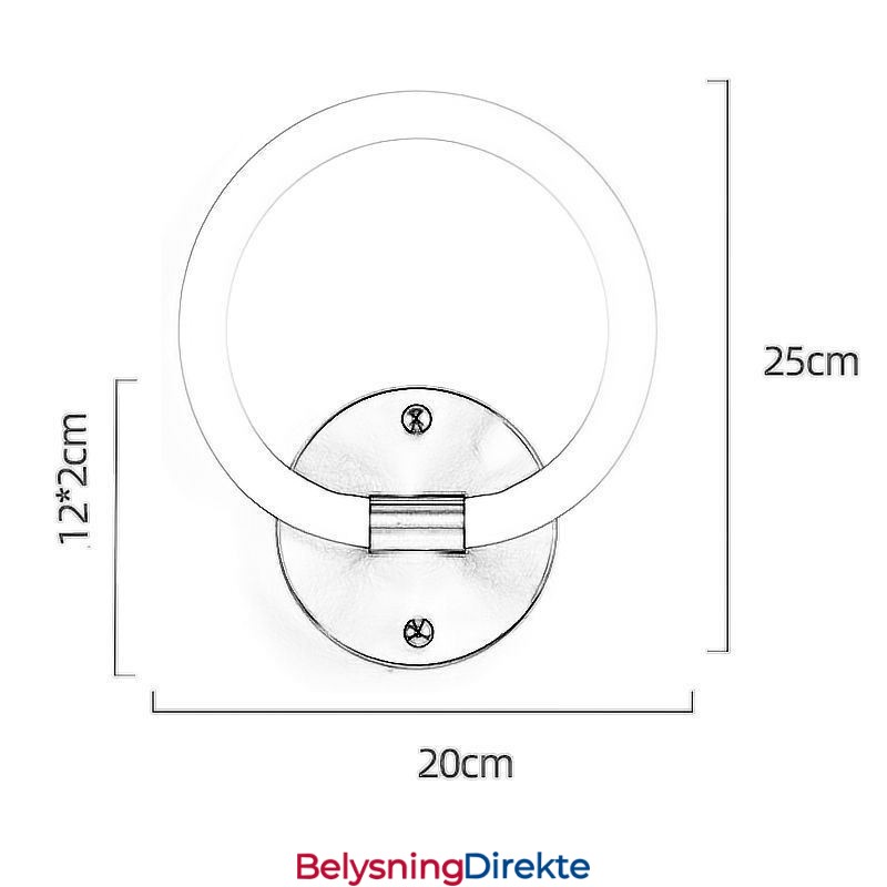 Moderne Vegglamper Runde Ringlamper Tricolor Dimming