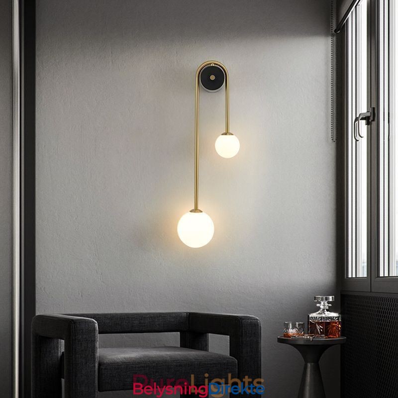 Globe Glassvegglampe Moderne Messingvegglampe