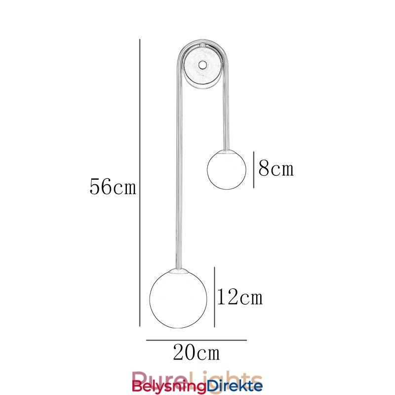 Globe Glassvegglampe Moderne Messingvegglampe