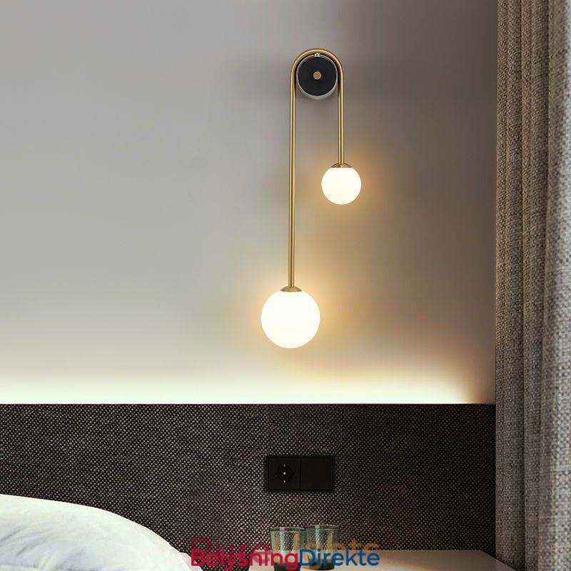 Globe Glassvegglampe Moderne Messingvegglampe