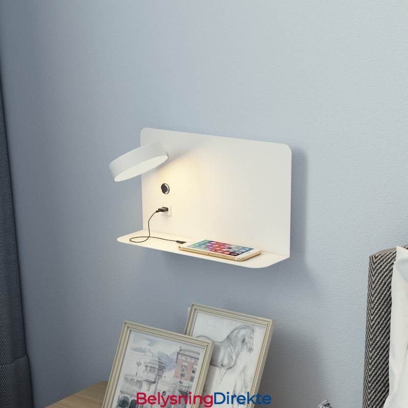 Vegglampe Roterbar Wall Sconce Light Med Usb-Ladeport