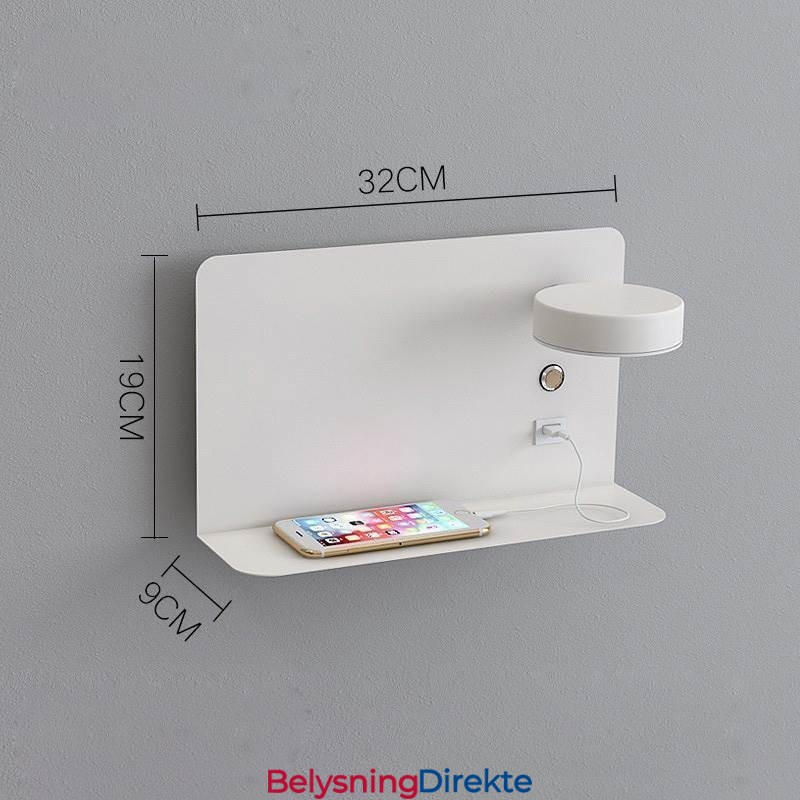 Vegglampe Roterbar Wall Sconce Light Med Usb-Ladeport