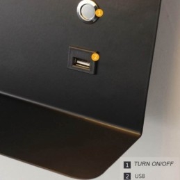 Vegglampe Roterbar Wall Sconce Light Med Usb-Ladeport