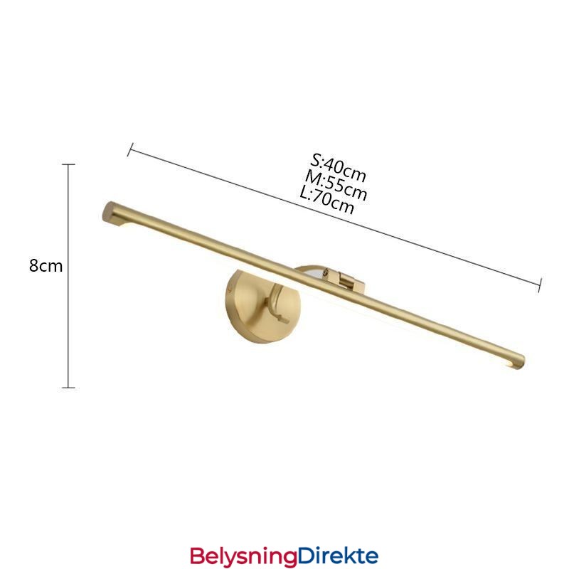 Nordisk Speilfrontlampe I Messing, Akrylvegglampe