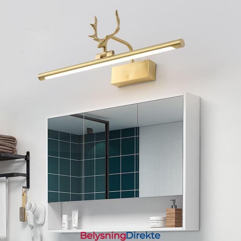 Nordisk Messing Vegglampe Speilfrontlampe