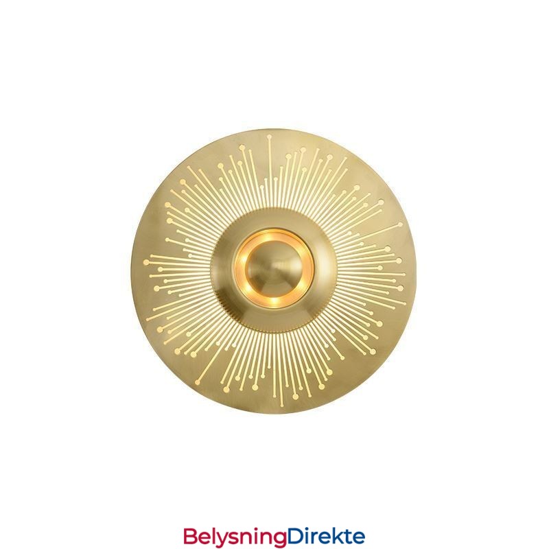 Nordisk Messingvegglampe, Hul, Rund Form, Vegglampe