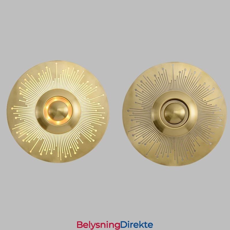 Nordisk Messingvegglampe, Hul, Rund Form, Vegglampe