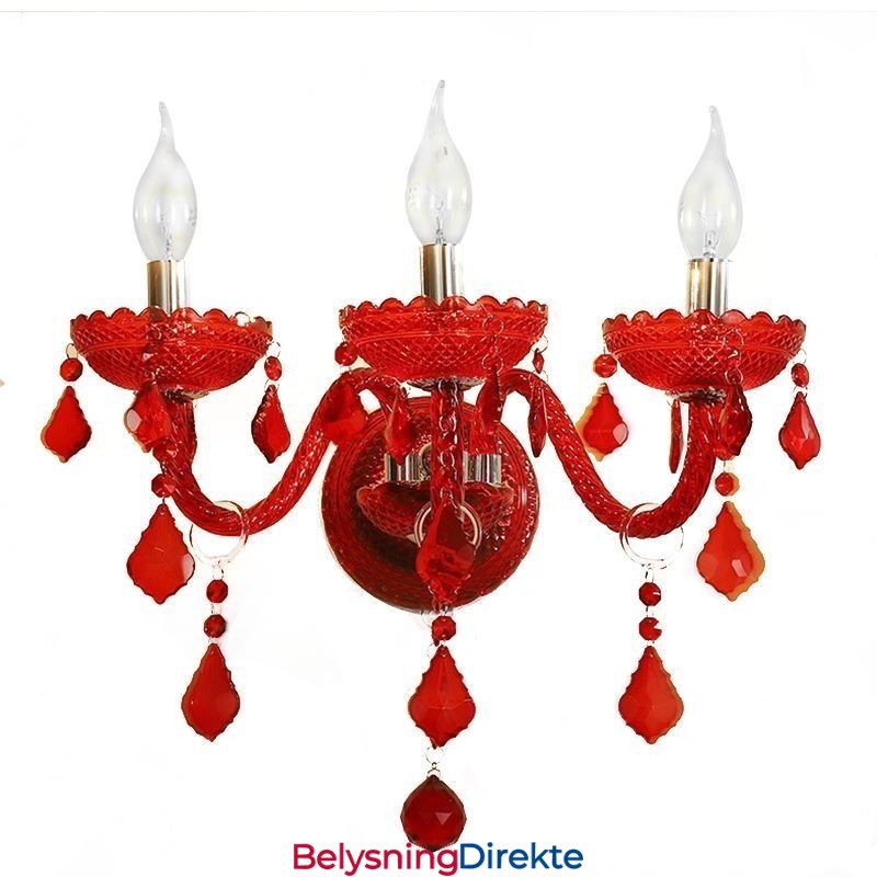 Europeisk Krystallvegglampe I Rød Farge