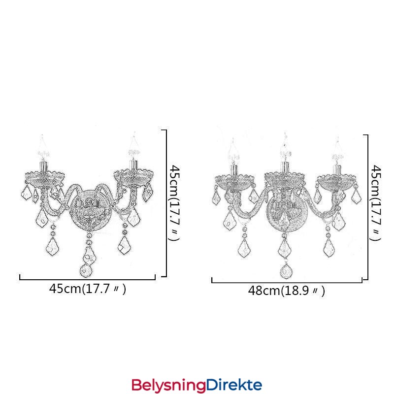 Europeisk Krystallvegglampe I Rød Farge